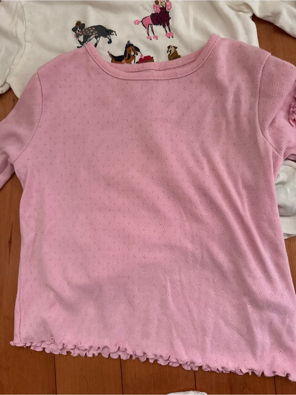 Crewcuts Girls Long-Sleeve Tee Trio in White & Pink